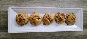 Peanut Butter Chocolate Chip Cookies on a white plate